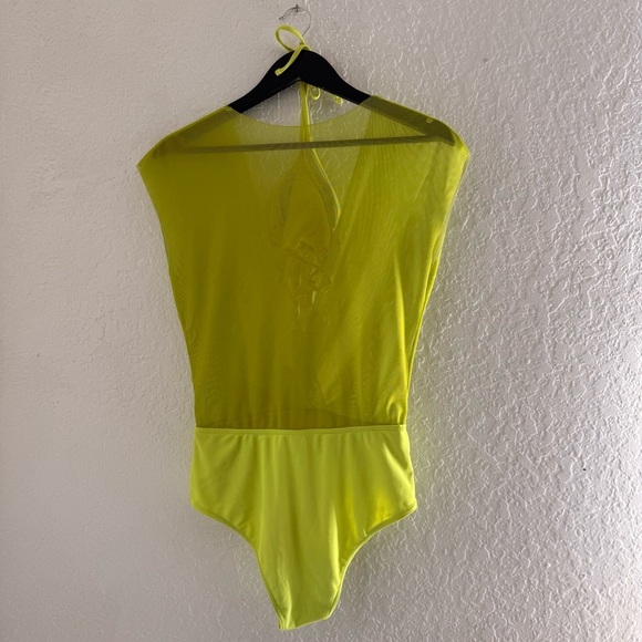 Neon Green One Piece Bathing Suit - Picture 4 of 4